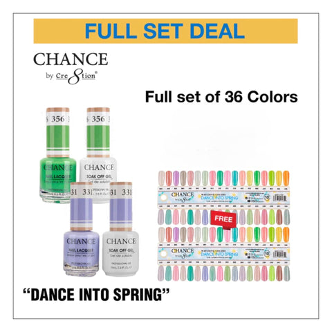 Chance Gel/Lacquer Duo Full Set - 36 Colors Spring Collection - Color- $5.75/each - Free 2 Color Charts