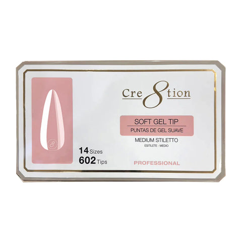Cre8tion Soft Gel Tip - STILETTO ( Buy 1 Get Free Soft Tip Gel )