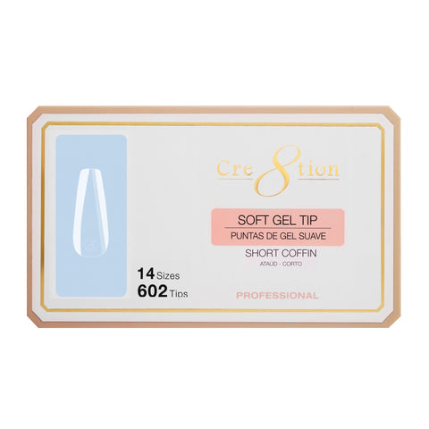 Cre8tion Soft Gel Tip Box  -COFFIN ( Buy 1 Get Free Soft Tip Gel )