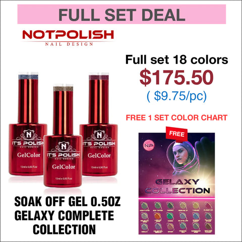 NotPolish Soak Off Gel 0.5oz - Gelaxy Complete Collection - Full Set 18 colors W/ 1 Set Color Chart