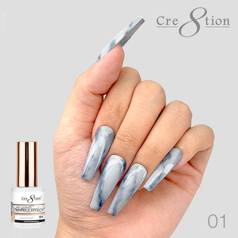 Cre8tion - Marble Effect Soak Off Gel/Lacquer .5oz 01