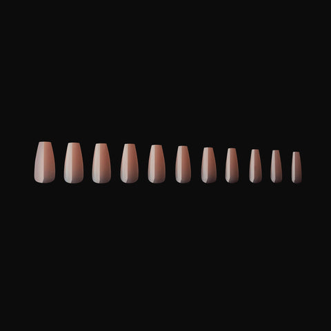 NEUTRALS GEL-X® IMANI NATURAL COFFIN SHORT BOX OF TIPS 150PCS - 11 SIZES