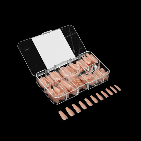 Neutrals Gel-X® Emma Sculpted Coffin Long Box of Tips 150pcs - 11 Sizes