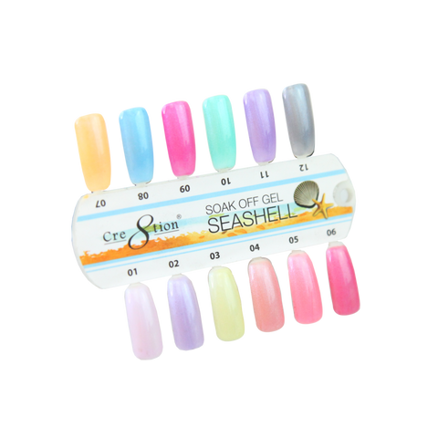 Cre8tion Seashell Gel Color Chart 12 colors