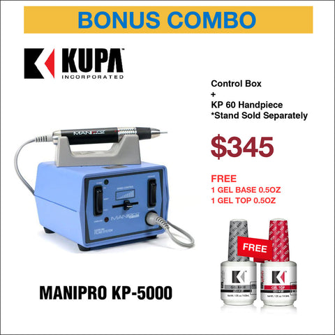 Kupa ManiPro KP-5000+ KP-60 Handpiece - Free 1 Gel Base & 1 Gel Top 0.5oz