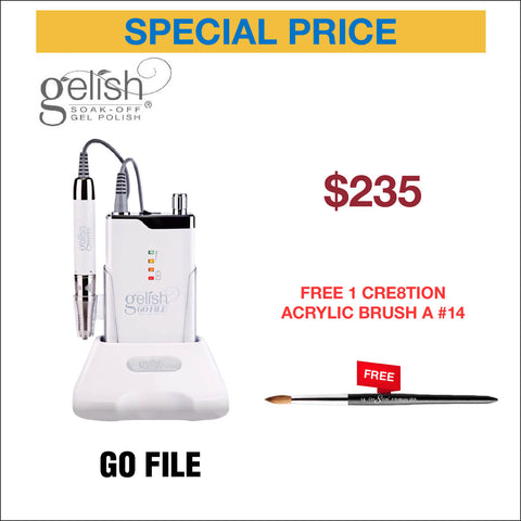 Gelish Go File - Buy 1 get 1 Cre8tion Acrylic Brush A #14 Free