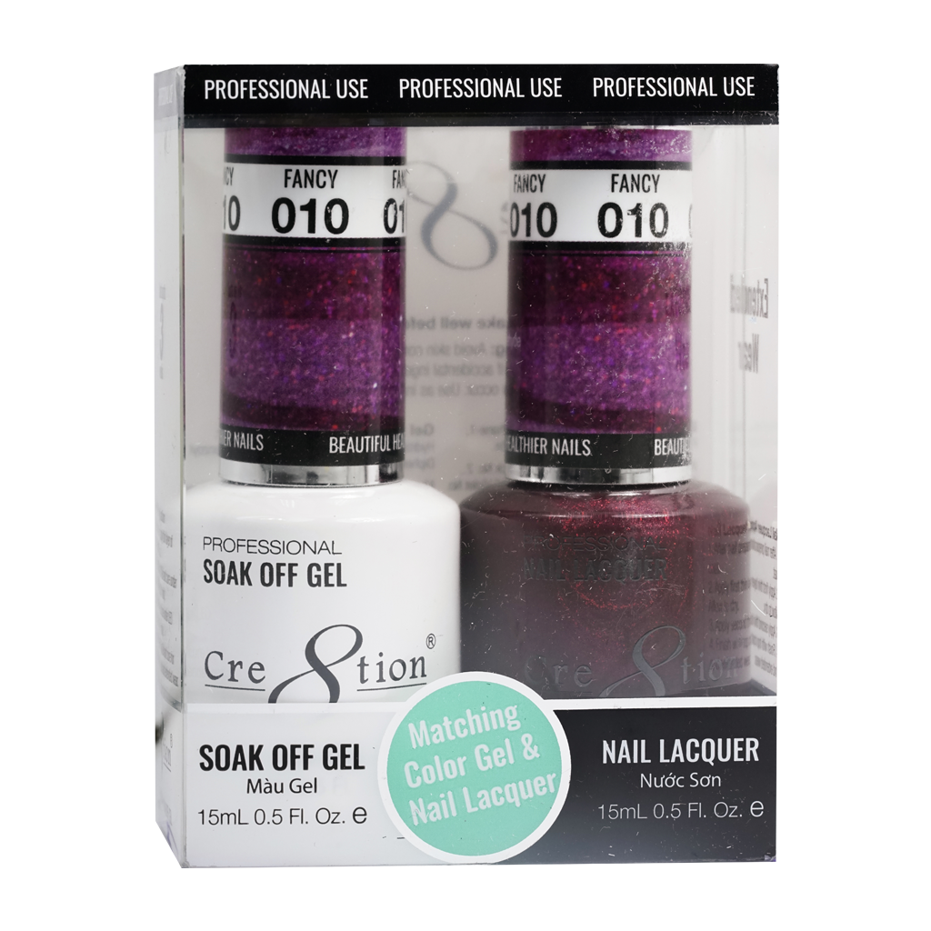 Cre8tion Matching Color Gel & Nail Lacquer 10 Fancy (Shimmery) - Lamaisononlinestore