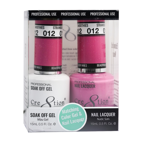 Cre8tion Matching Color Gel & Nail Lacquer 12 Strawberry Smoothies - Lamaisononlinestore