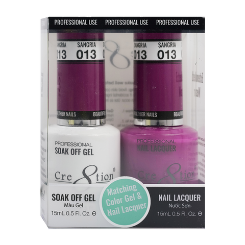 Cre8tion Matching Color Gel & Nail Lacquer 13 Sangria - Lamaisononlinestore