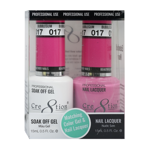 Cre8tion Matching Color Gel & Nail Lacquer 17 Bubblegum - Lamaisononlinestore