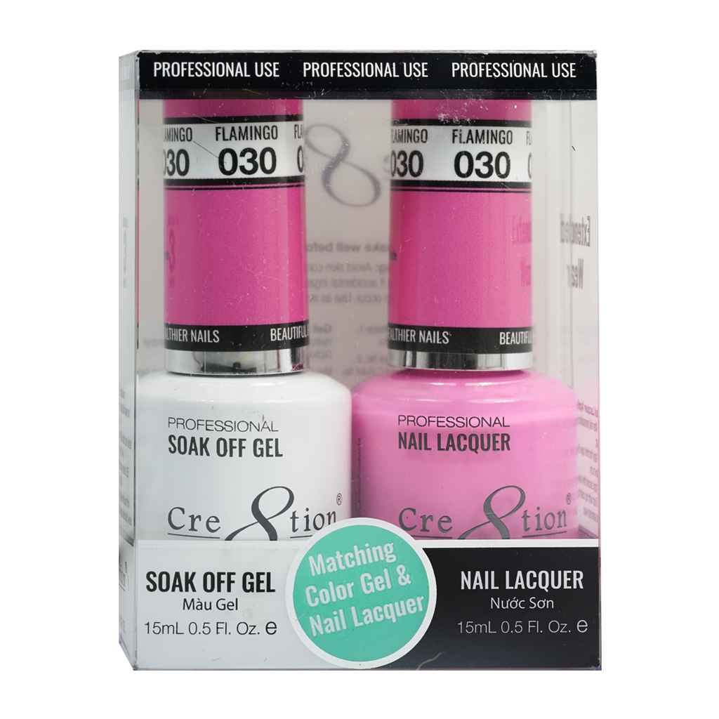 Cre8tion Matching Color Gel & Nail Lacquer 30 Flamingo - Lamaisononlinestore