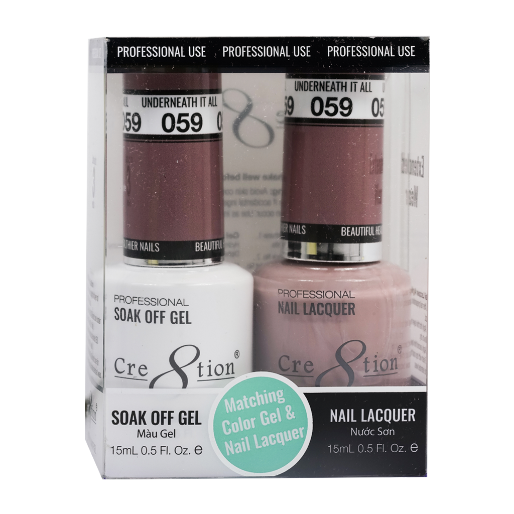 Cre8tion Matching Color Gel & Nail Lacquer 59 Underneath It All - Lamaisononlinestore