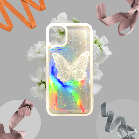 Sewing Butterflies Iphone Case XS/ XS Max 11 11 Pro 11 Promax 12 12 Pro 12 Promax - White