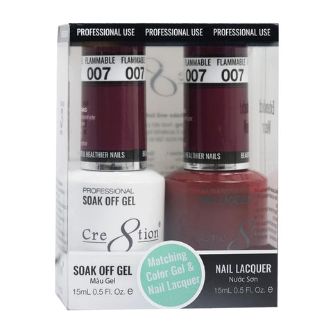 Cre8tion Matching Color Gel & Nail Lacquer 07 Flammable - Treasure4nails