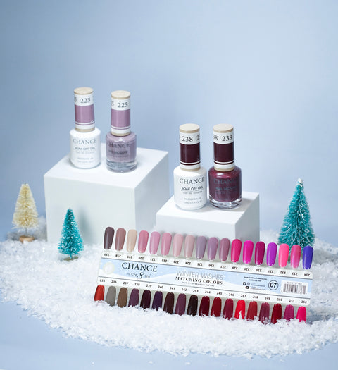 Chance Gel/Lacquer Duo Full Set - 36 Colors Winter Shades Collection 07 -$$5.75/each - Free 1 Color Chart / Topcoat 0.5oz & Nail Stickers