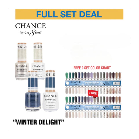 Chance Matching Color Gel & Nail Lacquer 0.5oz - 36 Colors #97 - #280 - Winter Delight Collection w/ 2 set Color Chart