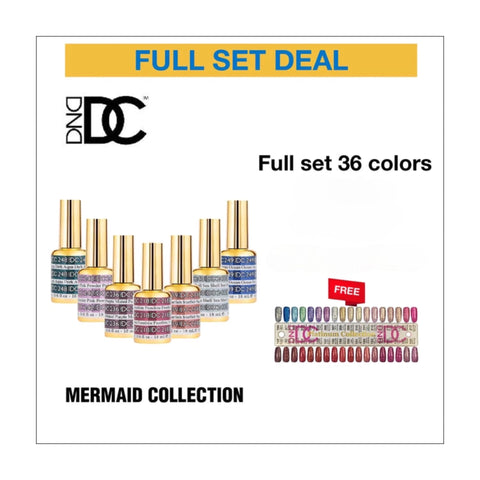 DND DC Mermaid Collection - Full set 36 Colors #218 - #253 w/ Color Chart