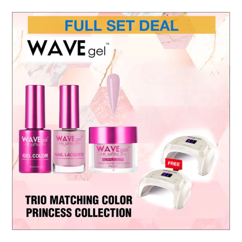 Wavegel Trio Matching Color - Princess Collection - Full set 120 Colors w/ 2 Cre8tion Lamps