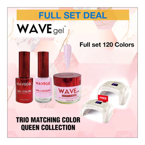 Wavegel Trio Matching Color - Queen Collection - Full set 120 Colors w/ 2 Cre8tion Lamps