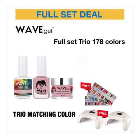 Wavegel Trio Matching Color - Full set 178 Colors w/ 1 set Color Chart & 1 Cre8tion Lamp