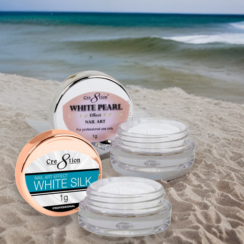 Bundle Set Cre8tion White Pearl & White Silk - 1g Pigment - Buy 2 Save 10%