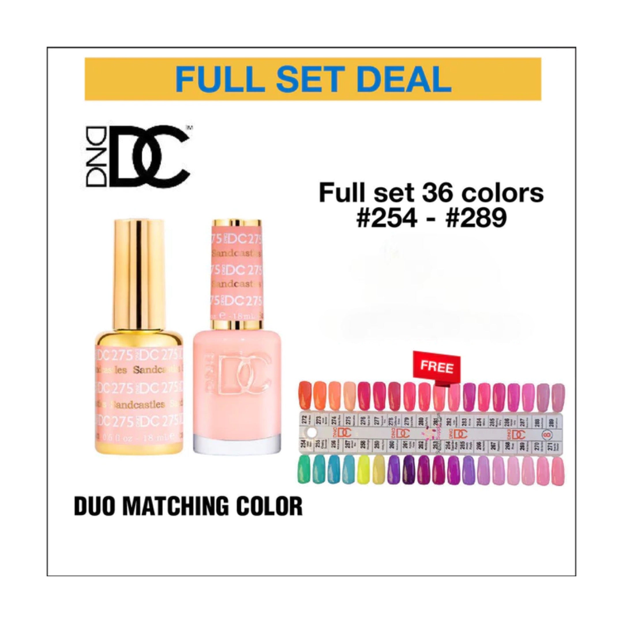 DND DC Duo Matching Color - Full set 36 colors #254 - 289 w/ Color Cha