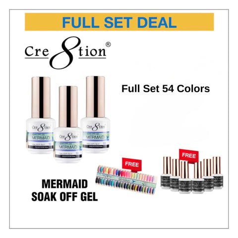 Cre8tion - Mermaid Full 2024 Collection - 54 Colors Soak Off Gel - $8.00/each