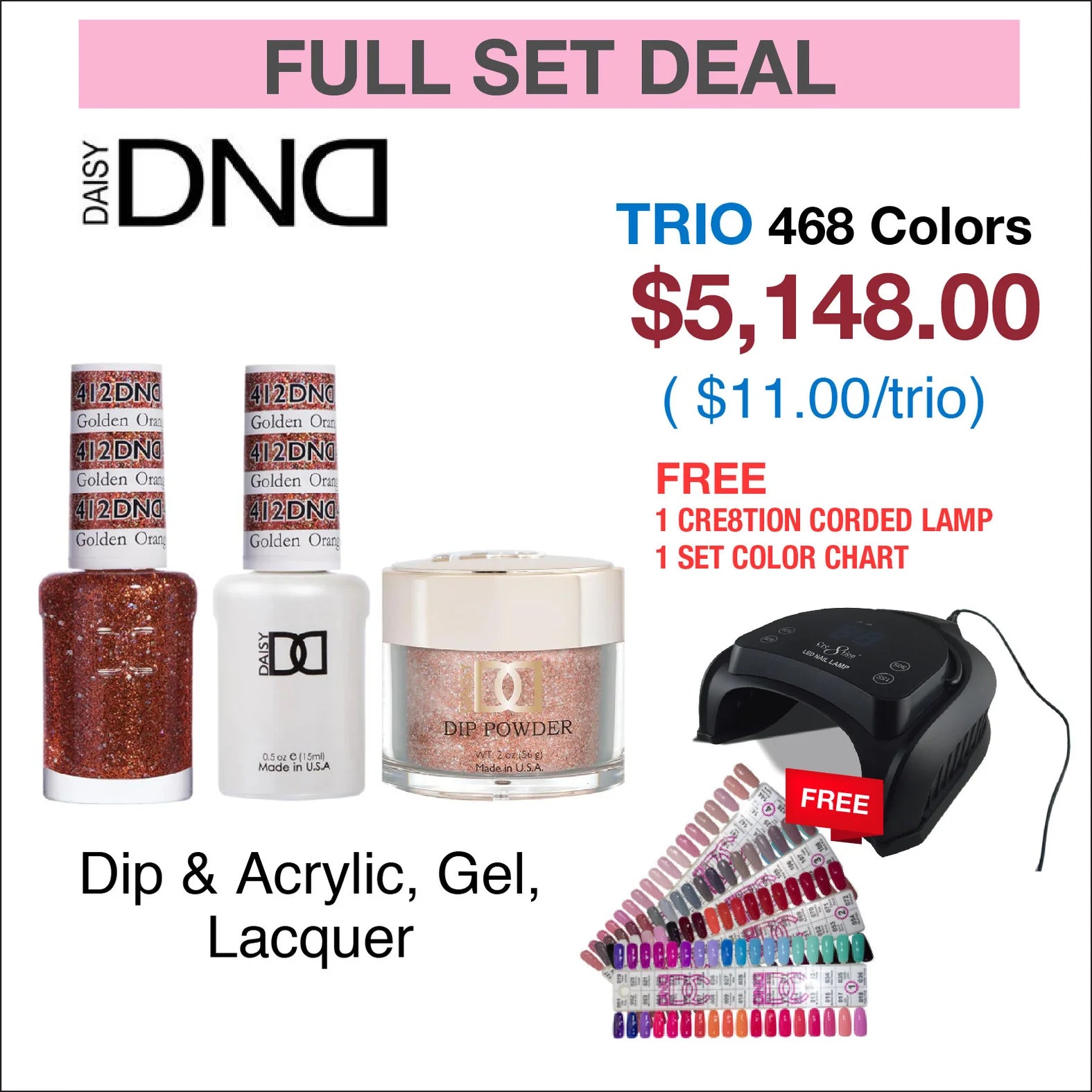 DND Trio Matching Color - Full set 468 colors w/ 1 set Color Chart & 1
