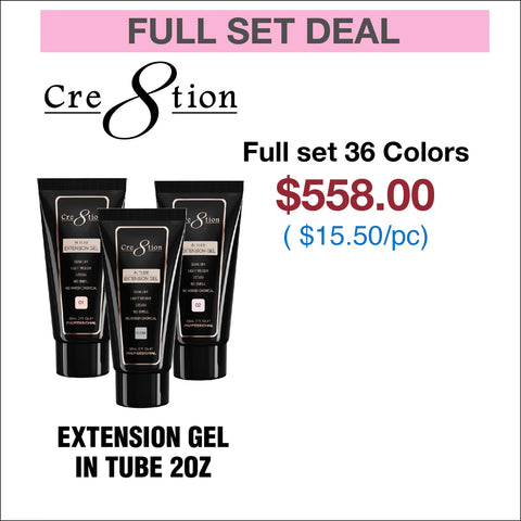 Cre8tion Extension Gel In Tube 2oz - Full Set 36 colors