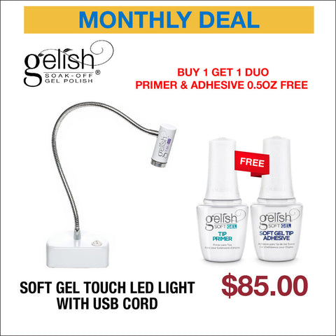 Gelish Soft Gel Touch LED Light with USB Cord - Buy 1 Get 1 Duo Primer & Adhesive 0.5oz Free