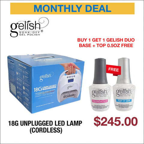 Gelish 18G Unplugged LED Lamp (Cordless) - Buy 1 Get 1 Gelish Duo Base + Top 0.5oz Free