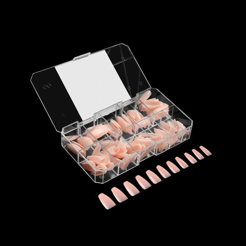 Neutrals Gel-X® Chloe Natural Coffin Medium Box of Tips 150pcs - 11 Sizes
