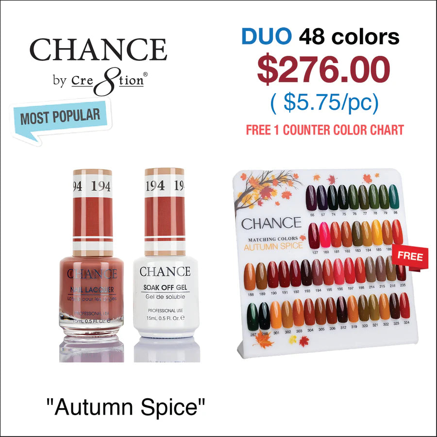 Chance Color Chance Matching Color Gel & Nail Lacquer 0.5oz - 48 Colors - Autumn Sp