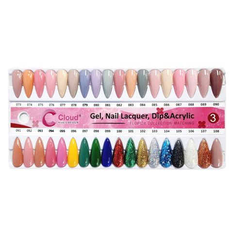Chisel Cloud Nail Design Collection - Full set Matching Duo 0.5oz 120 colors w/ 1 set color chart