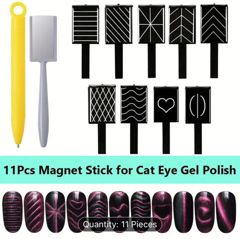 2024 Cat Eye Magnet Nail Art Tool Set - 11 Styles