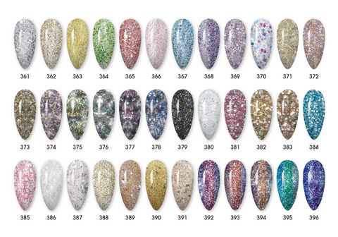 Chance Soak Off Gel 0.5oz - Diamond Dust Collection - Full set 36 New Colors #361 - #396