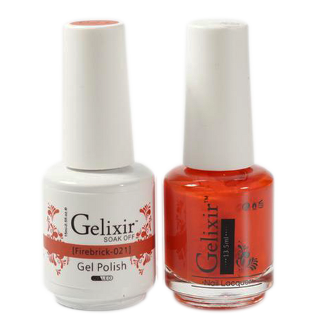 Gelixir - Matching Color Soak Off Gel - 021 Firebrick