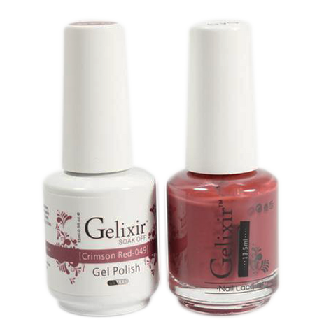 Gelixir - Matching Color Soak Off Gel - 049 Crimson Red