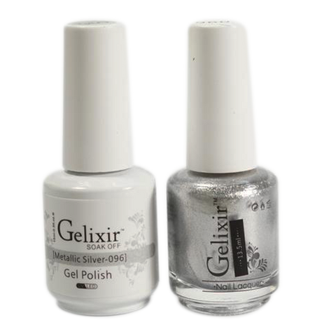 Gelixir - Matching Color Soak Off Gel - 096 Metallic Silver