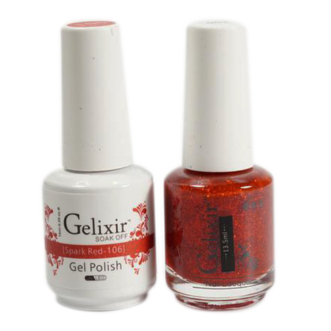 Gelixir - Matching Color Soak Off Gel - 106 Spark Red