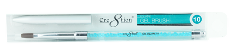 Cre8tion - Gel Brush Square Tip Rhinestone Handle 10