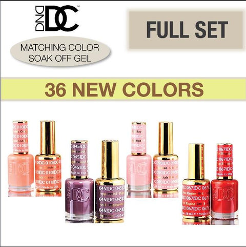 DND - Matching Color Soak Off Gel - DC Collection - FULL SET 36 Colors