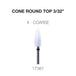 Cre8tion - Ceramic Bits - Cone Round Top - 3/32"