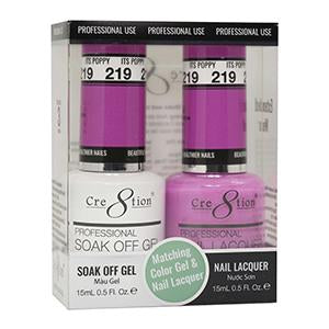 Cre8tion Matching Color Gel & Nail Lacquer 219 ITS POPPY