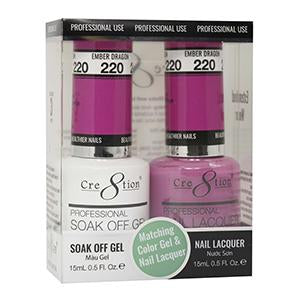 Cre8tion Matching Color Gel & Nail Lacquer 220 EMBER DRAGON