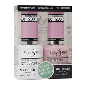 Cre8tion Matching Color Gel & Nail Lacquer 230 SINCERELY YOURS
