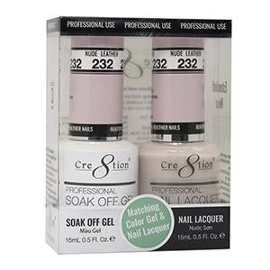 Cre8tion Matching Color Gel & Nail Lacquer 232 NUDE LEATHER