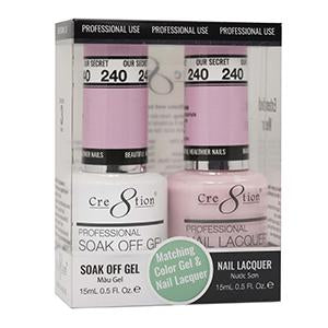 Cre8tion Matching Color Gel & Nail Lacquer 240 OUR SECRET