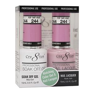 Cre8tion Matching Color Gel & Nail Lacquer 244 POP TART HEART