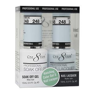 Cre8tion Matching Color Gel & Nail Lacquer 248 BABY BLUE CADILLAC